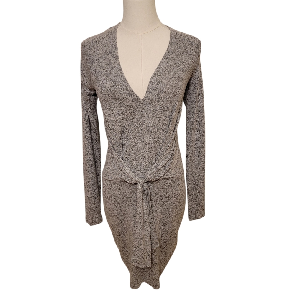 Express Gray V-Neck Tie-Front Sweater‎ Dress Size Small